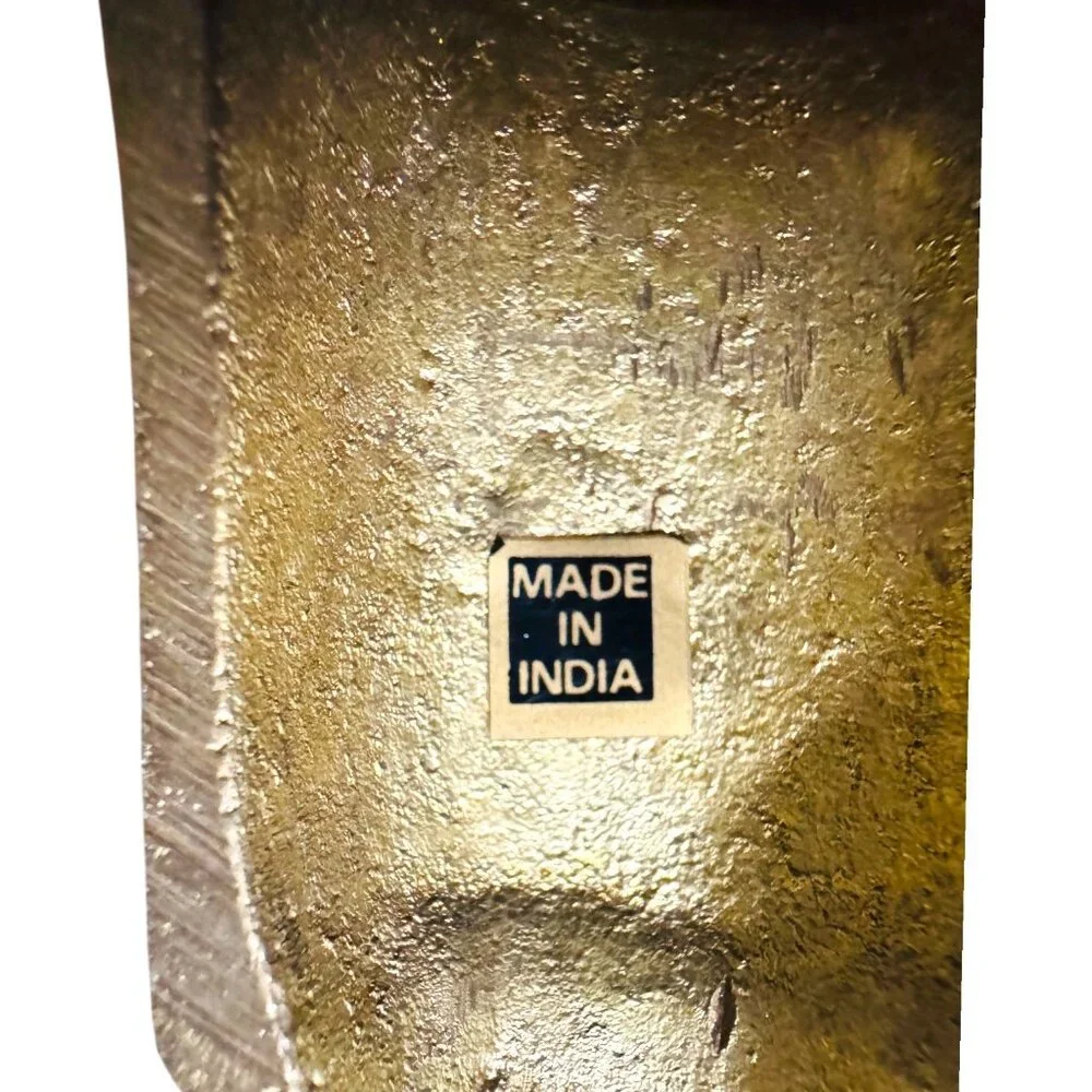 Pair of Vintage Gilt MetalBrass Double Handle Sconces Wall Mount Made in India - Picture 3 of 16